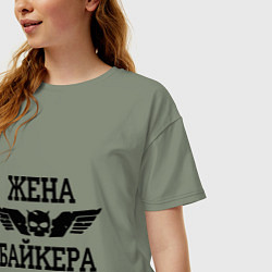 Футболка оверсайз женская Жена байкера, цвет: авокадо — фото 2