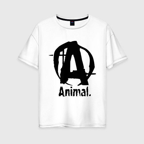 Женская футболка оверсайз Animal Logo / Белый – фото 1