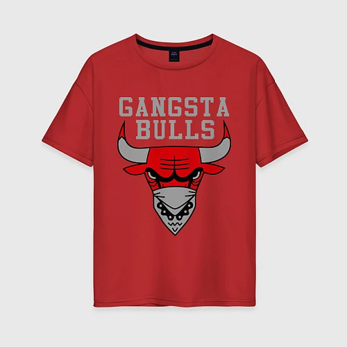 Женская футболка оверсайз Gangsta Bulls / Красный – фото 1