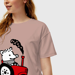 Футболка оверсайз женская Поросенок Петр, цвет: пыльно-розовый — фото 2