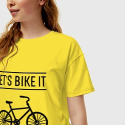 Футболка оверсайз женская Lets bike it, цвет: желтый — фото 2