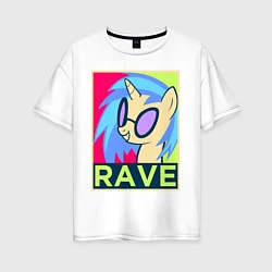 Женская футболка оверсайз DJ Pon-3 RAVE