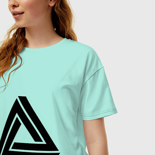 Женская футболка оверсайз Triangle Visual Illusion / Мятный – фото 3