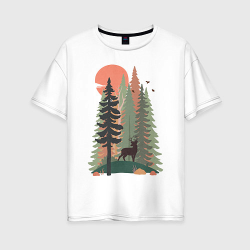 Женская футболка оверсайз Forest Adventure / Белый – фото 1