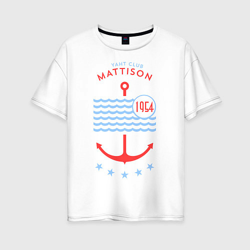Женская футболка оверсайз MATTISON яхт-клуб / Белый – фото 1