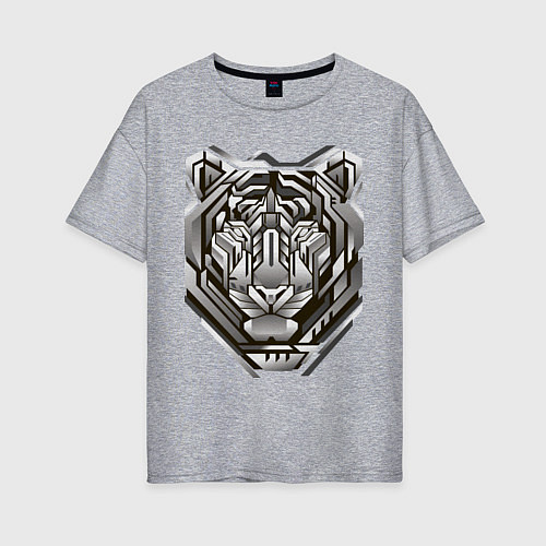 Женская футболка оверсайз Geometric tiger / Меланж – фото 1