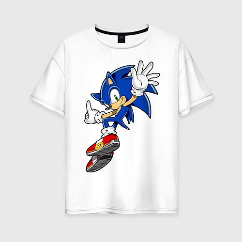 Женская футболка оверсайз Sonic / Белый – фото 1