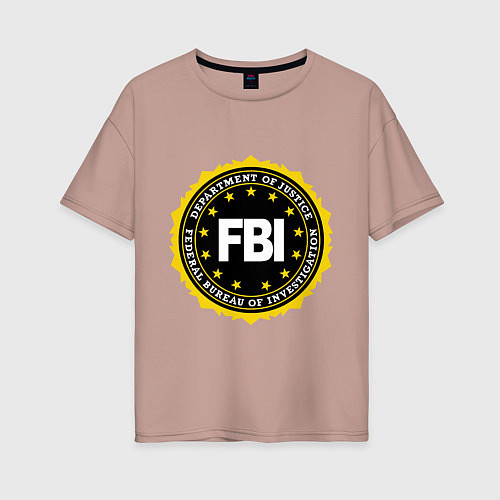 Женская футболка оверсайз FBI Departament / Пыльно-розовый – фото 1