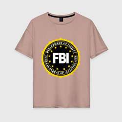 Футболка оверсайз женская FBI Departament, цвет: пыльно-розовый