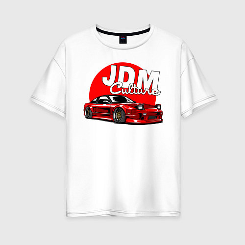 Женская футболка оверсайз JDM Culture / Белый – фото 1
