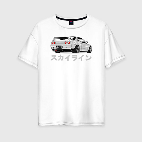 Женская футболка оверсайз R32 GODZILLA / Белый – фото 1