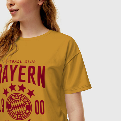 Женская футболка оверсайз Bayern Munchen 1900 / Горчичный – фото 3