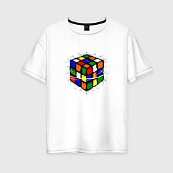 Женская футболка оверсайз Кубик Рубика