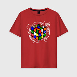 Женская футболка оверсайз Кубик Рубика