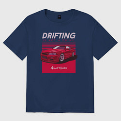 Футболка оверсайз женская Drifting is not a Crime, цвет: тёмно-синий