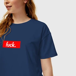 Футболка оверсайз женская Fuck Supreme, цвет: тёмно-синий — фото 2