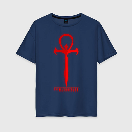Женская футболка оверсайз Символ маскарада / Тёмно-синий – фото 1