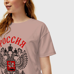 Футболка оверсайз женская Россия, цвет: пыльно-розовый — фото 2