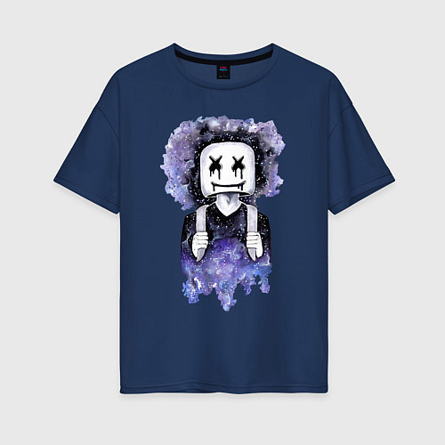 Женская футболка оверсайз Marshmello: Space Boy / Тёмно-синий – фото 1