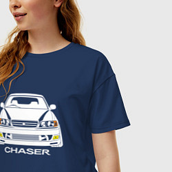 Футболка оверсайз женская Toyota Chaser JZX100, цвет: тёмно-синий — фото 2