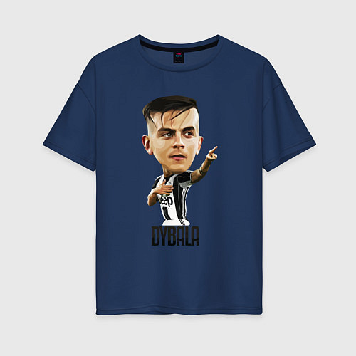 Женская футболка оверсайз Dybala / Тёмно-синий – фото 1