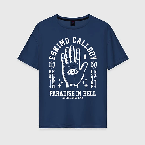 Женская футболка оверсайз Eskimo Callboy: Paradise in Hell / Тёмно-синий – фото 1