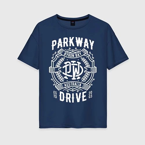 Женская футболка оверсайз Parkway Drive: Australia / Тёмно-синий – фото 1