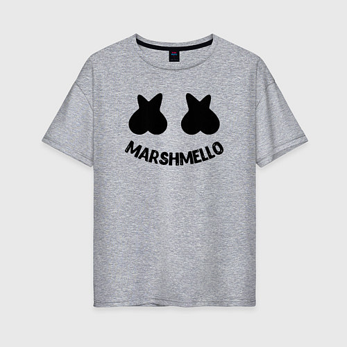 Женская футболка оверсайз Marshmello / Меланж – фото 1