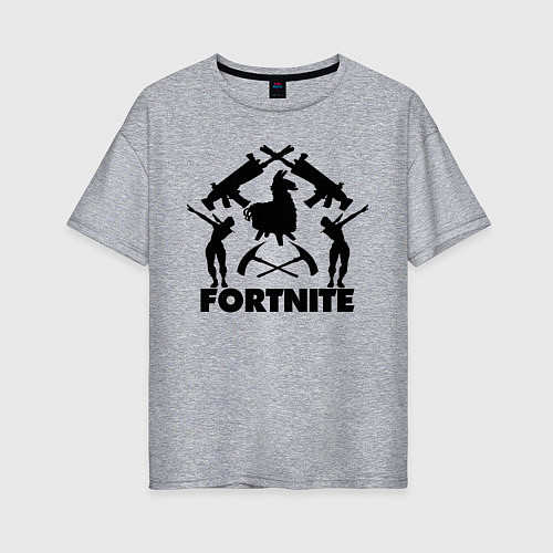 Женская футболка оверсайз Fortnite Team / Меланж – фото 1