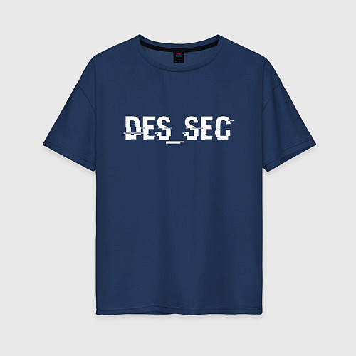 Женская футболка оверсайз DED_SEC / Тёмно-синий – фото 1