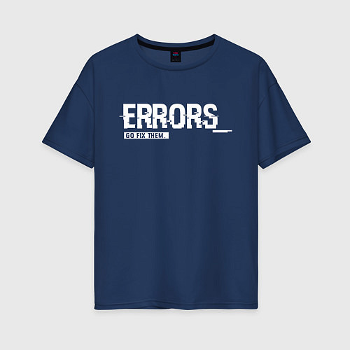 Женская футболка оверсайз Watch Dogs: Errors / Тёмно-синий – фото 1