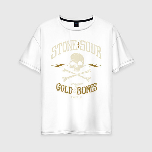 Женская футболка оверсайз Stone Sour: Gold Bones / Белый – фото 1