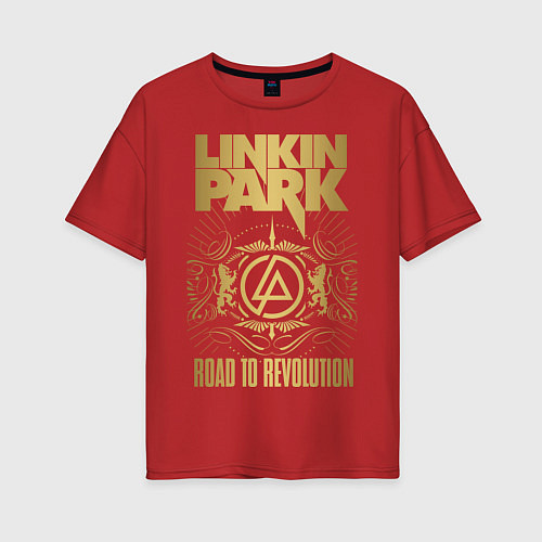 Женская футболка оверсайз Linkin Park: Road to Revolution / Красный – фото 1