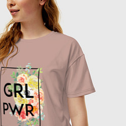 Футболка оверсайз женская GRL PWR, цвет: пыльно-розовый — фото 2