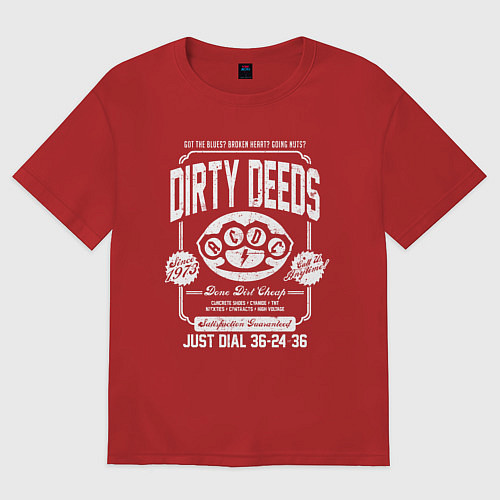 Женская футболка оверсайз AC/DC: Dirty Deeds / Красный – фото 1