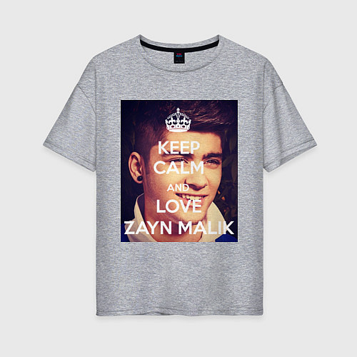 Женская футболка оверсайз Keep Calm & Love Zayn Malik / Меланж – фото 1