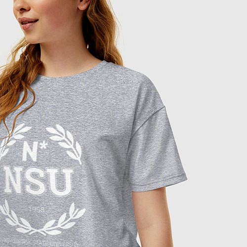 Женская футболка оверсайз NSU / Меланж – фото 3