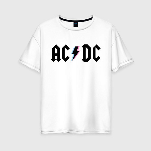 Женская футболка оверсайз AC/DC / Белый – фото 1