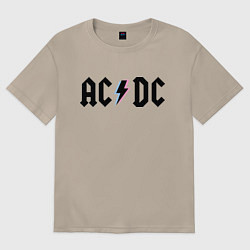 Футболка оверсайз женская AC/DC, цвет: миндальный