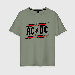 Футболка оверсайз женская AC/DC Voltage, цвет: авокадо