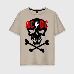Женская футболка оверсайз AC/DC Skull