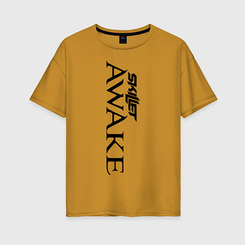 Женская футболка оверсайз Skillet Awake / Горчичный – фото 1