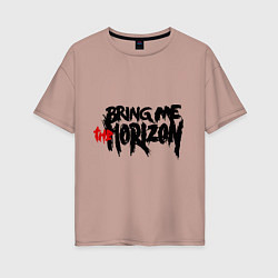 Футболка оверсайз женская Bring me the horizon, цвет: пыльно-розовый