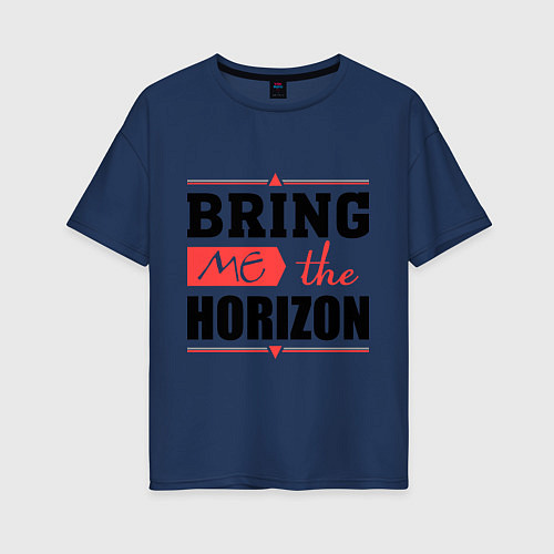 Женская футболка оверсайз Bring me the horizon / Тёмно-синий – фото 1