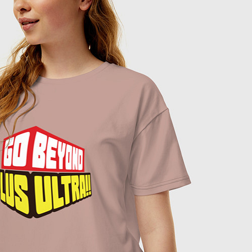 Женская футболка оверсайз Go Beyond! Plus Ultra! / Пыльно-розовый – фото 3