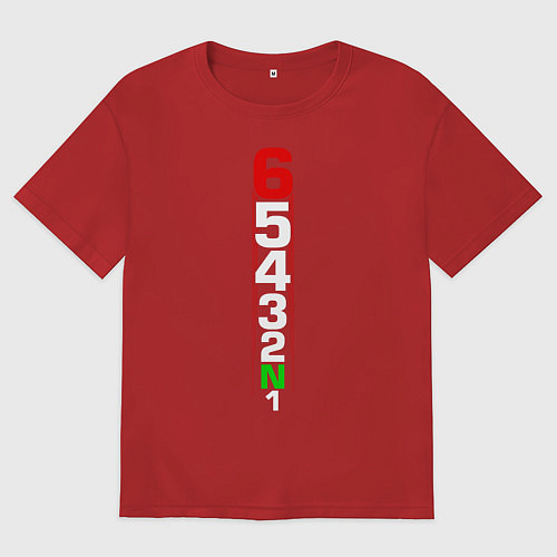 Женская футболка оверсайз Скорости мотоцикла / Красный – фото 1