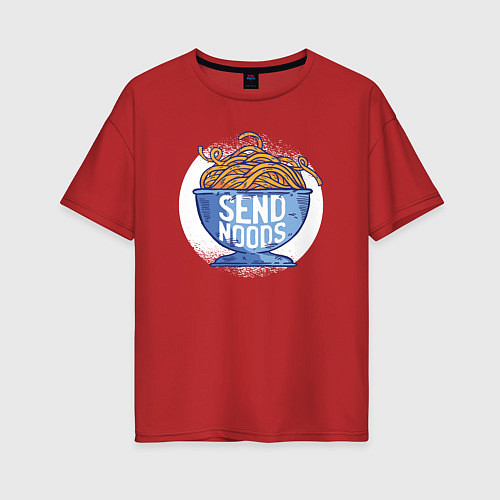 Женская футболка оверсайз Send Noods / Красный – фото 1