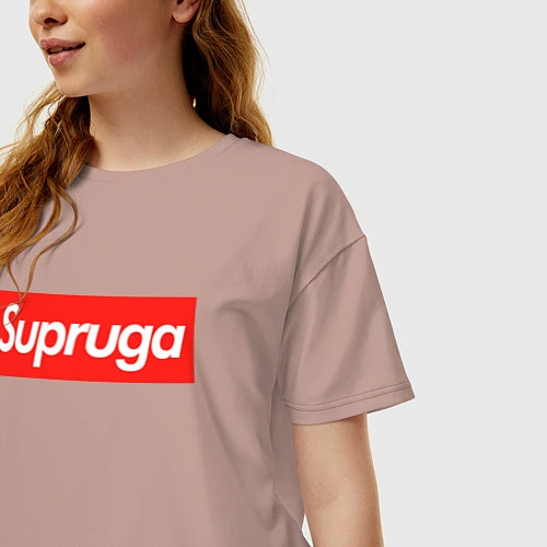 Женская футболка оверсайз Supruga / Пыльно-розовый – фото 3