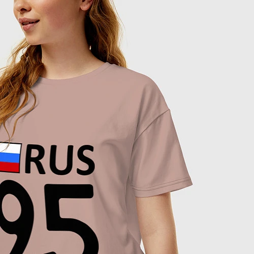 Женская футболка оверсайз RUS 95 / Пыльно-розовый – фото 3