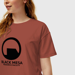 Футболка оверсайз женская Black Mesa: Research Facility, цвет: кирпичный — фото 2